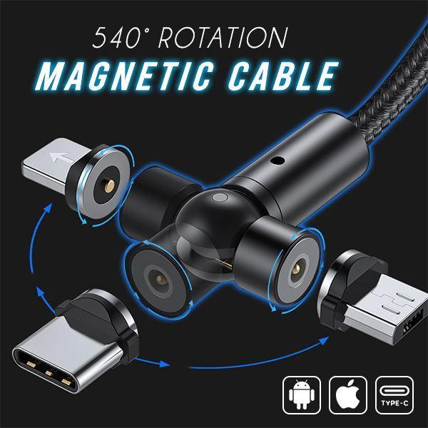 TOPK 540 Rotate Magnetic Cable Micro USB Type C Cable Magnetic Charging Charger Cable For iPhone  Samsung Xiaomi