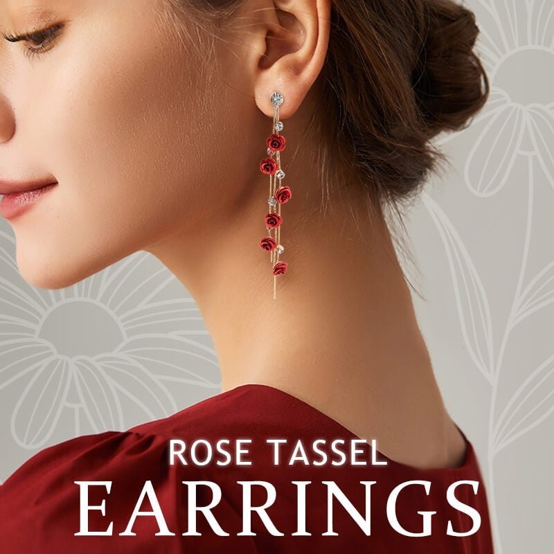 1 pair Rose Tassel Earrings