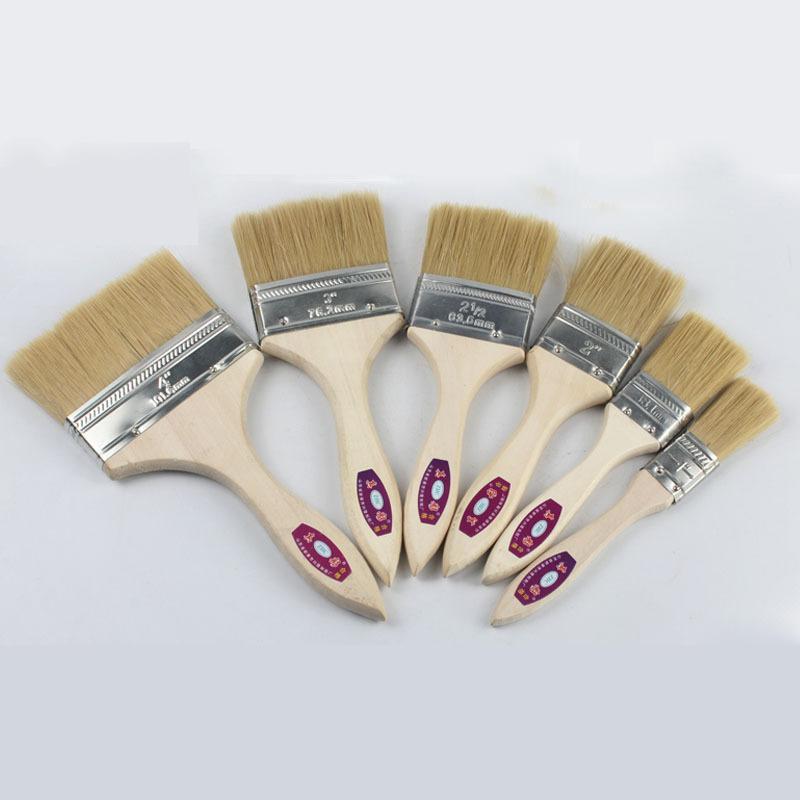 Watercolor oil Art Paint Brush pig Bristle painting art brush Easy To Clean wooden cleaning brush BBQ scrubbing brush